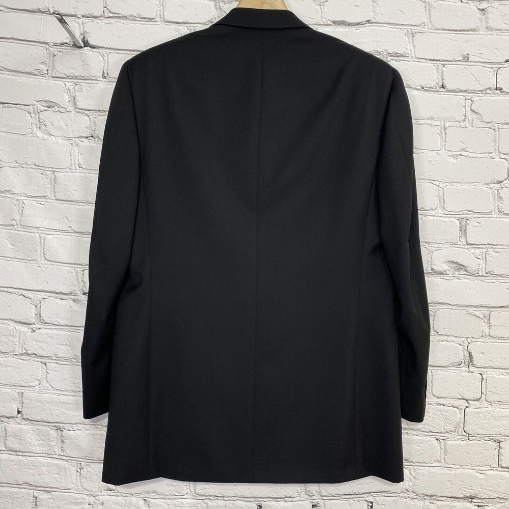 Canali Mens Wool Solid Black Three Button Long Sl… - image 2